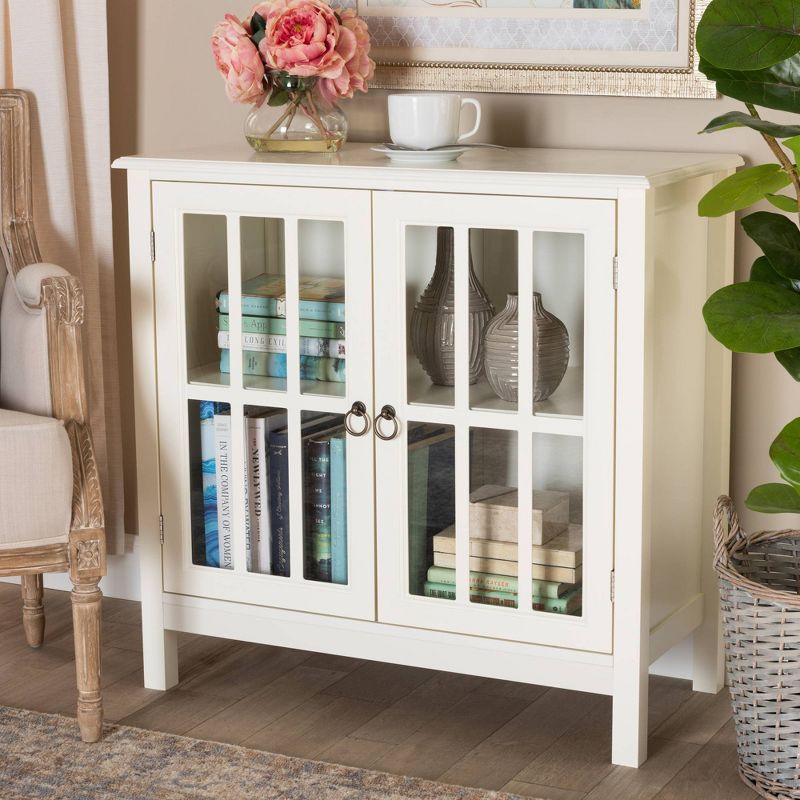 Wood 2 Door Storage Cabinet in White-Pemberly Row