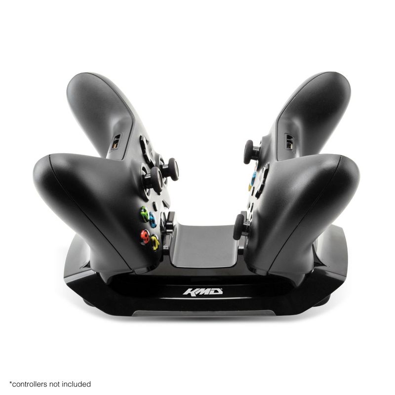 KMD Xbox One Controller Charger Dual Charging Station Dock Bundle (Included: 2 pack 1200mAh Ni-MH batteries) Compatible with Xbox One Black