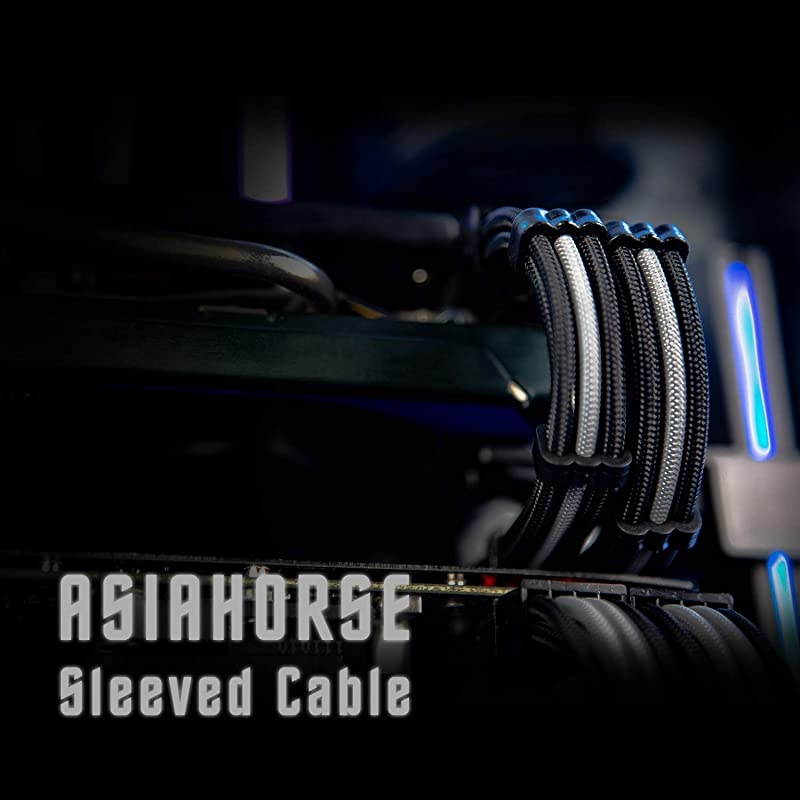 Customization Mod Sleeve Extension Power Supply Cable Kit 18AWG ATXEPS8pin PCIE6pin PCIE Black Mix