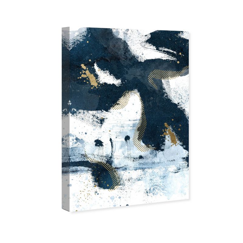 15" x 10" Blue Screens Abstract Unframed Canvas Wall Art in Blue - Oliver Gal