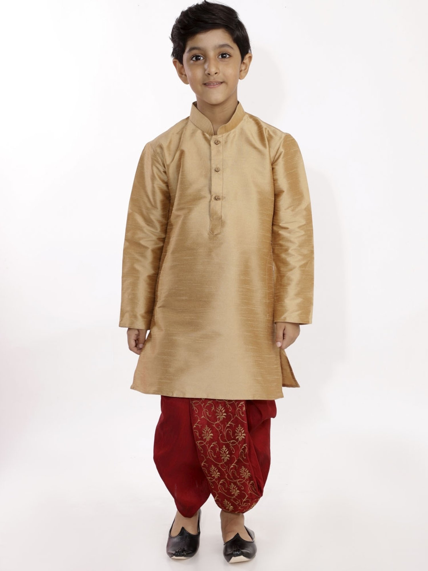 VASTRAMAY Kids Maroon Regular Fit Dhoti