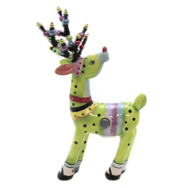 Tabletop 6.0" Magnetic Mod Reindeers Salt Pepper Shaker Christmas Cosmos Gifts Corp.  -  Salt And Pepper Shaker Sets