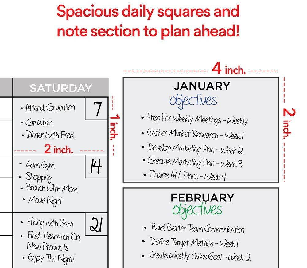 Large Dry Erase Wall Calendar - 58" x 38" - Blank 2019 Reusable Annual Planner - Academic Fiscal Year Office Project 12 Month Poster - Laminated Giant Jumbo Oversized Erasable Undated Calander