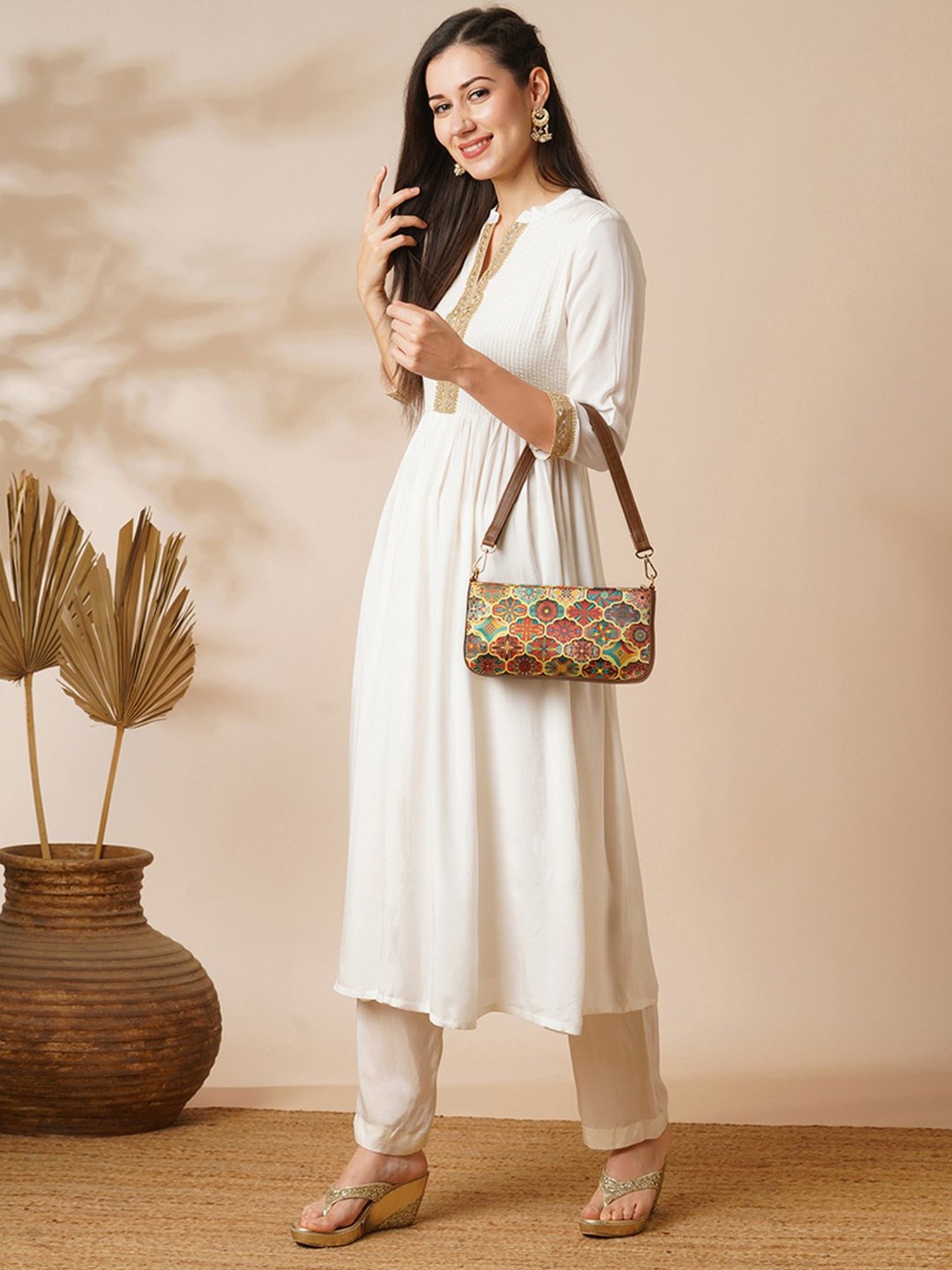 Glo By Globus Multi Ethnic Motifs Printed Small Shoulder Bag