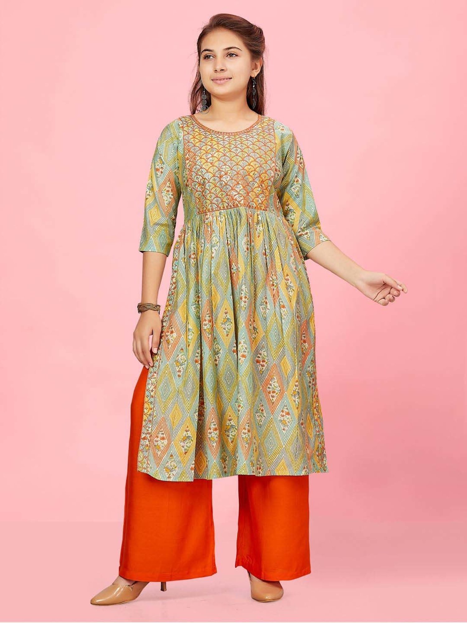 Aarika Kids Multicolor Embroidered Kurti