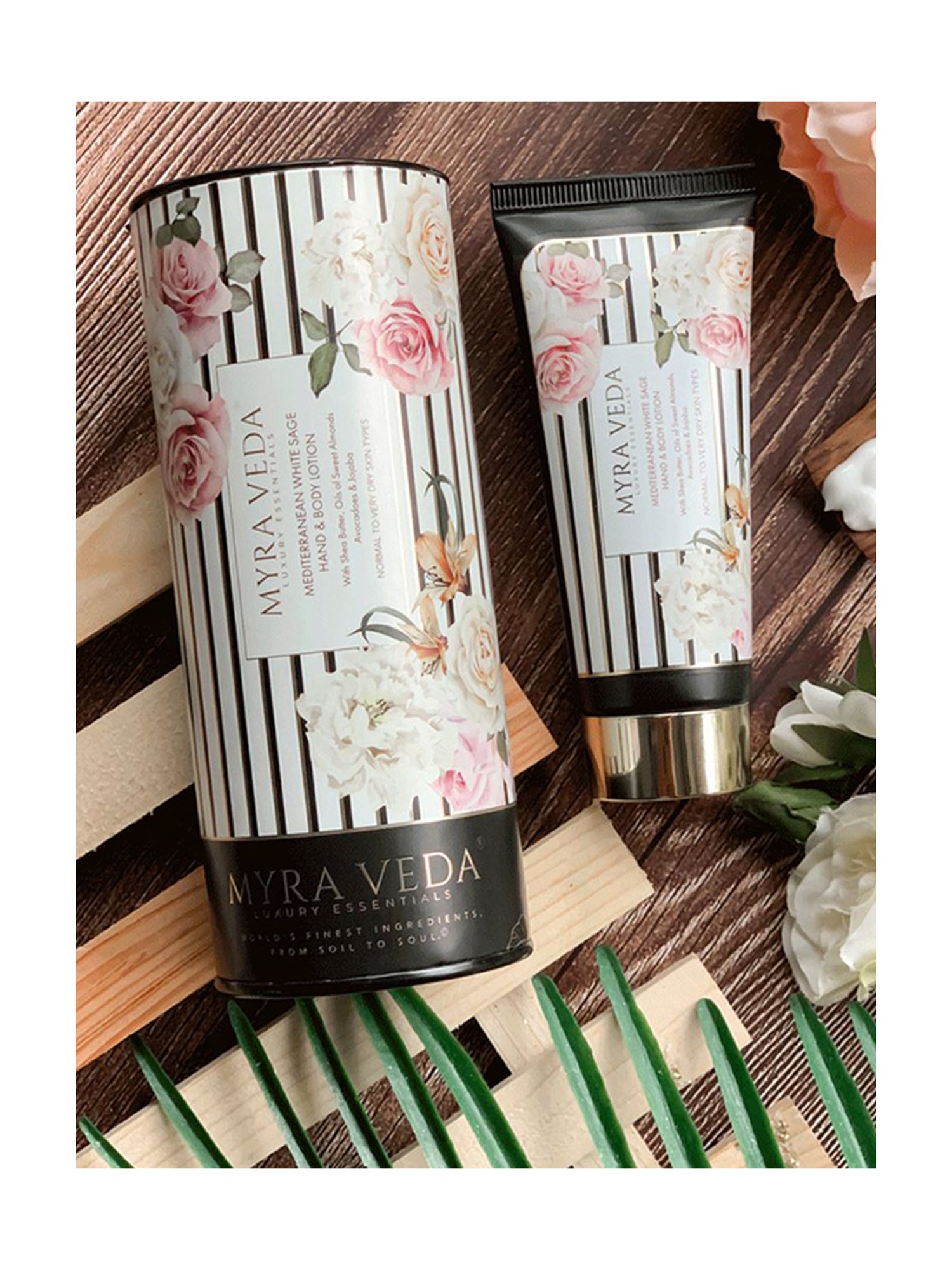 MYRA VEDA LUXURY ESSENTIALS Mediterranean White Sage Hand & Body Lotion - 200 gm