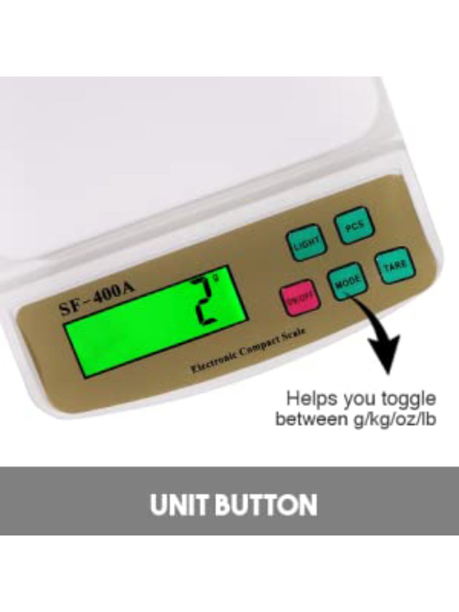 MCP billionBAG SF400A Compact Digital Multi-Purpose Kitchen Weighing Scale (White)