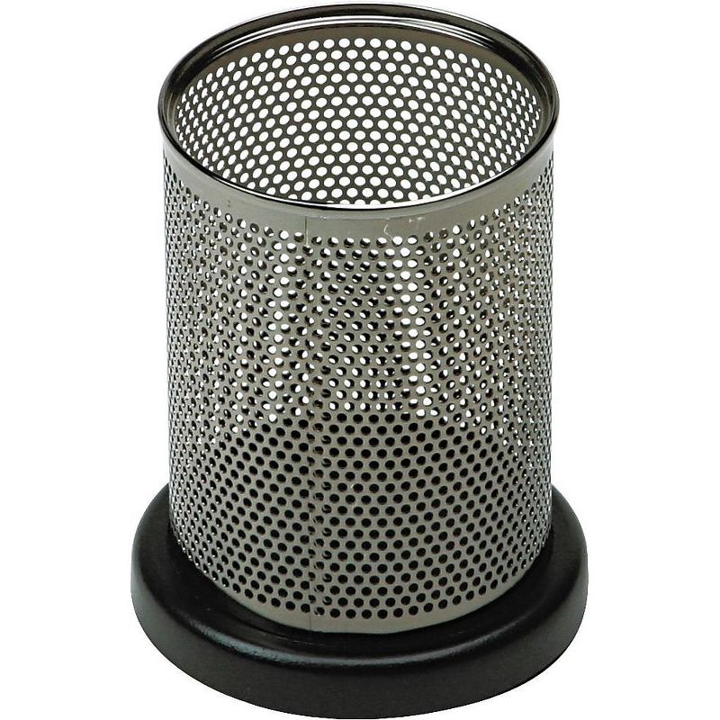 Rolodex Distinctions Pencil Cup 3 1/2 dia. x 4 1/2 Metal/Black E23569