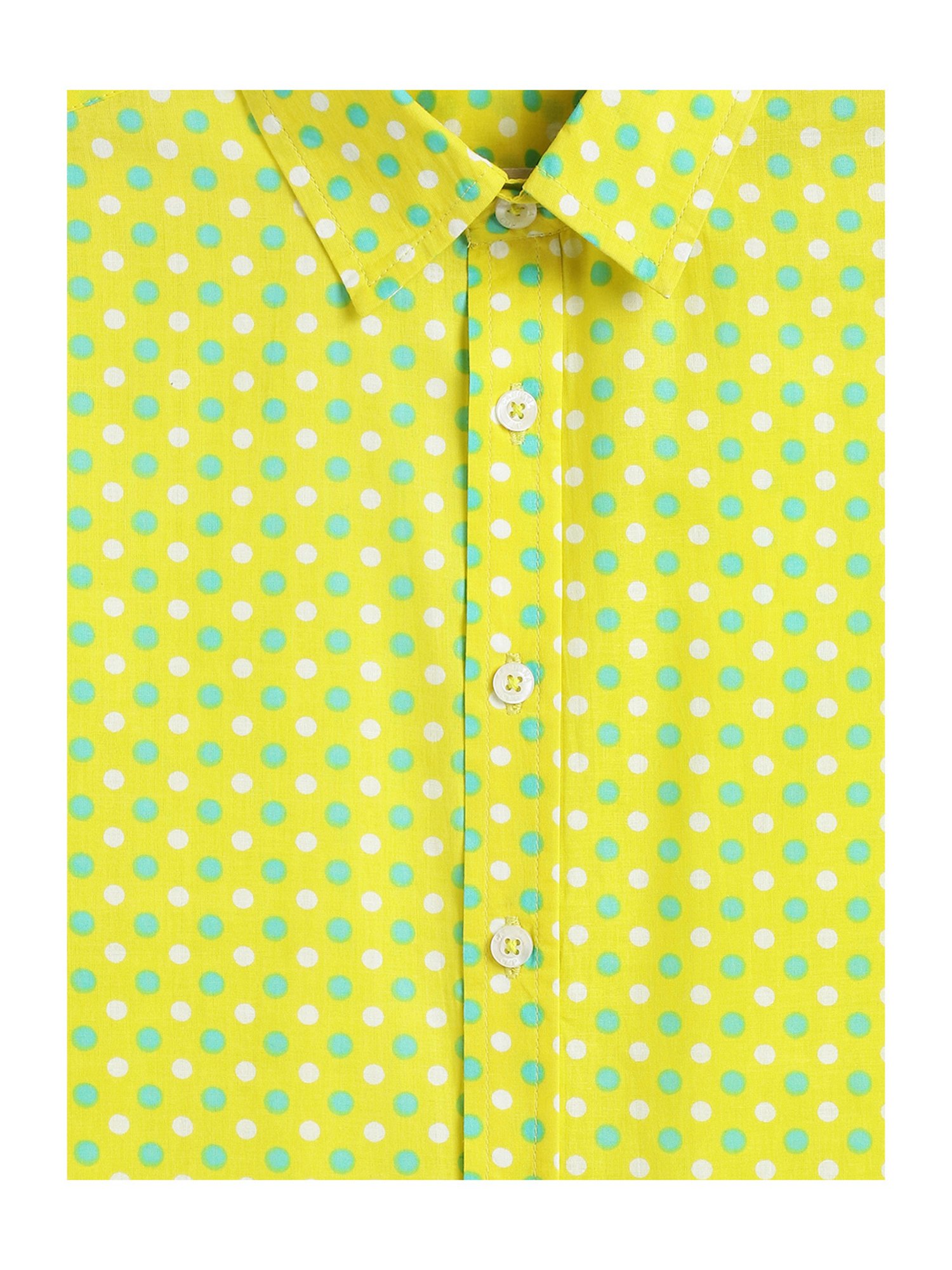 Campana Kids Yellow & Green Printed Shirt