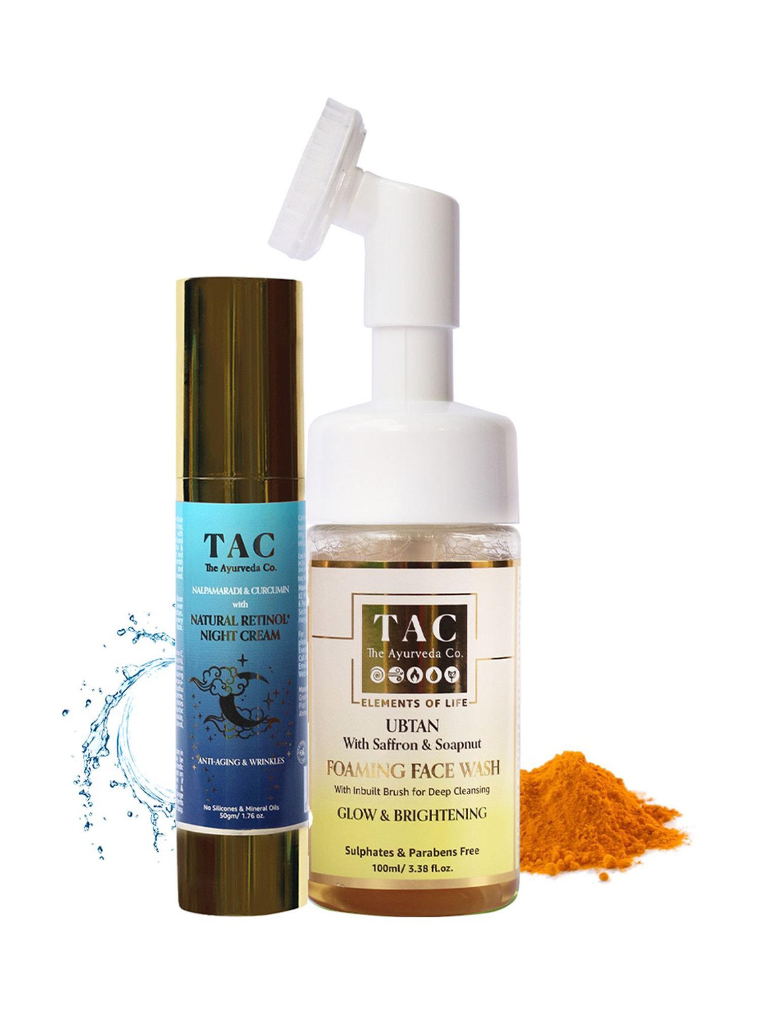 TAC - The Ayurveda Co. Night Cream & Ubtan Ginseng Foaming Face Wash