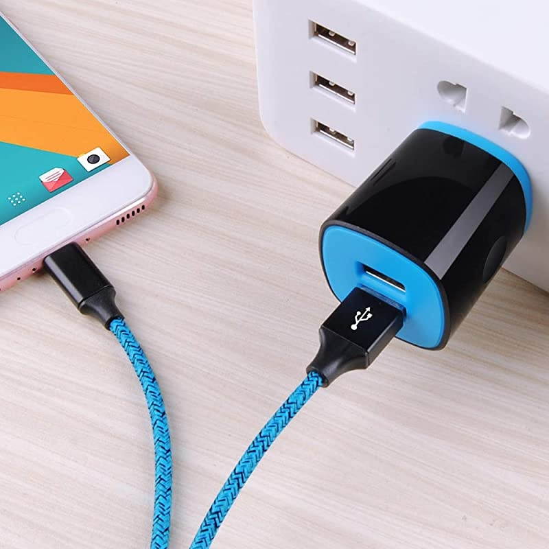 USB Type C Charger Compatible for Moto Z3 PlayG6G6 PlusG7G8 Play PowerZ4Z2 ForceZ2 PlayX4ZZ DroidZ Force Droid 2 Port USB Adapter Wall Charger with 6FT USB C Fast Charging Cable Cord