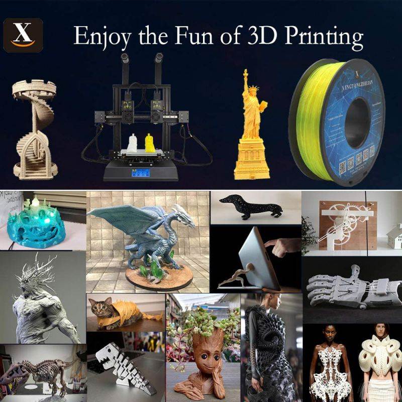 XTZL3D| PLA 3D Printer Filament Light Through Transmission Green,1kg, 1.75mm