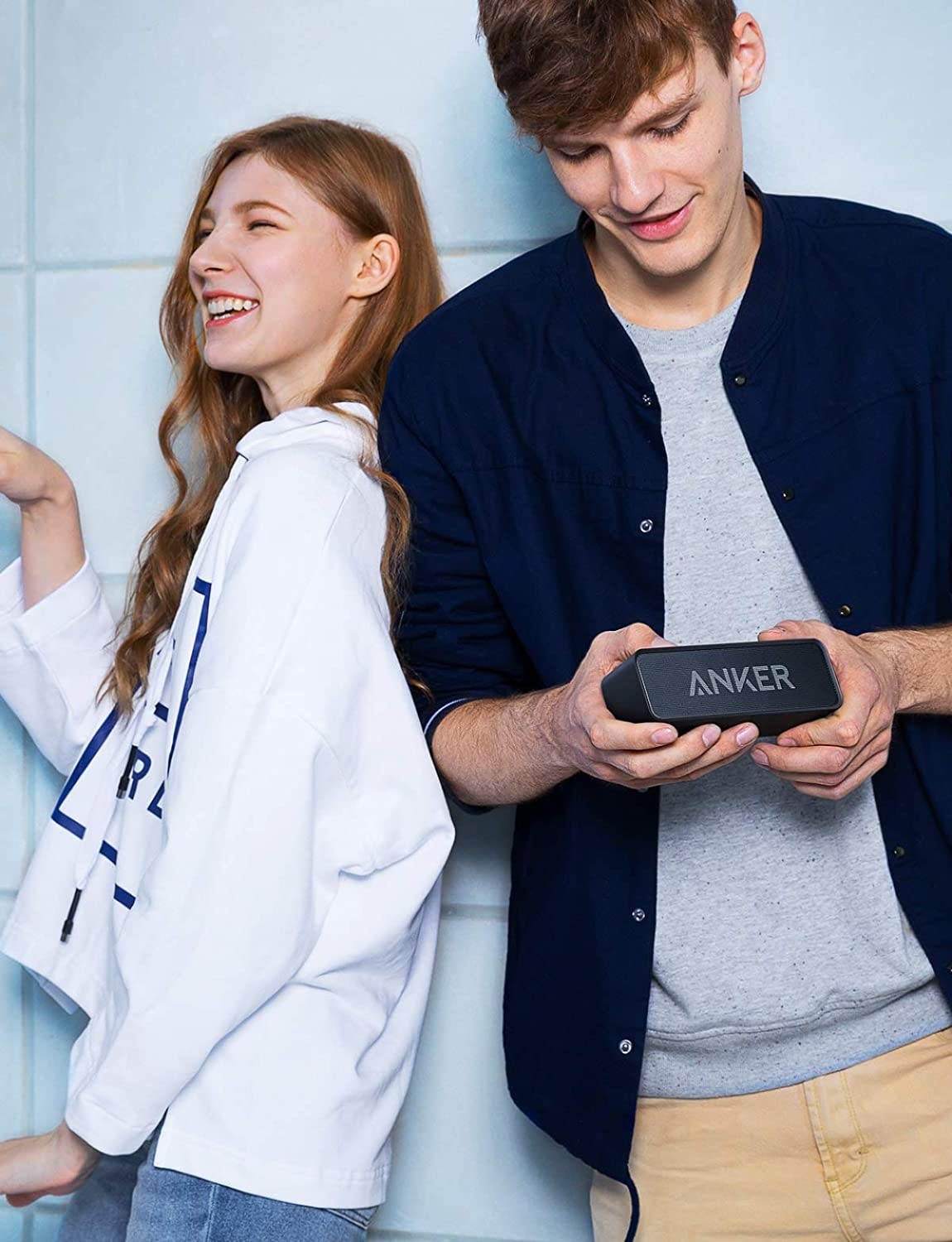 Anker SoundCore Bluetooth Speaker with 24-Hour Playtime, 66-Foot Bluetooth Range & Built-in Mic, Dual-Driver Portable Wireless Speaker with Low Harmonic Distortion and Superior Sound - Black