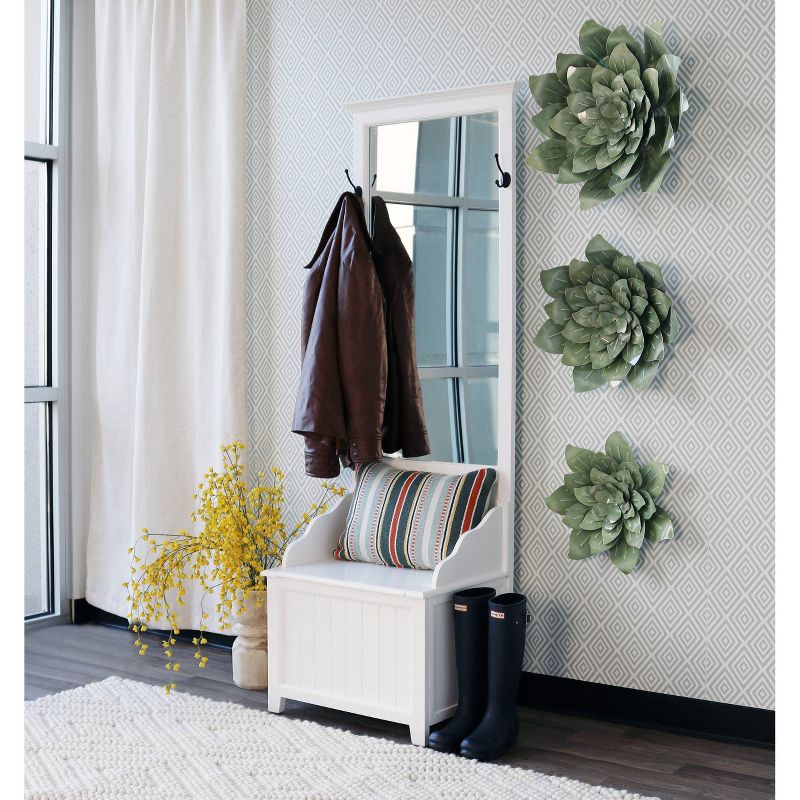 Set of 3 Metal Growing in Green Wall Arts Sculpture Green - StyleCraft