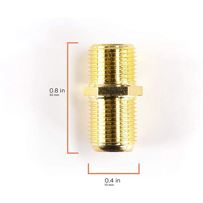 Cable Extension Coupler - 10 Pack - Connects Two Coaxial Video Cables, for Coax F81 (Female to Female) 3GHz Satellite, Cable TV, and Cable Internet Rated
