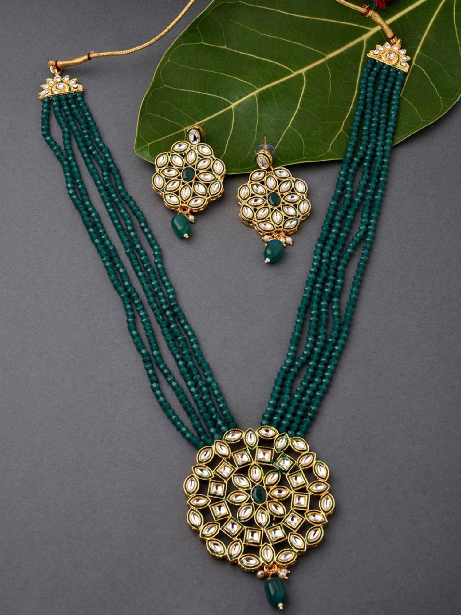 Fida Ethnic Indian Green Jewellery Set