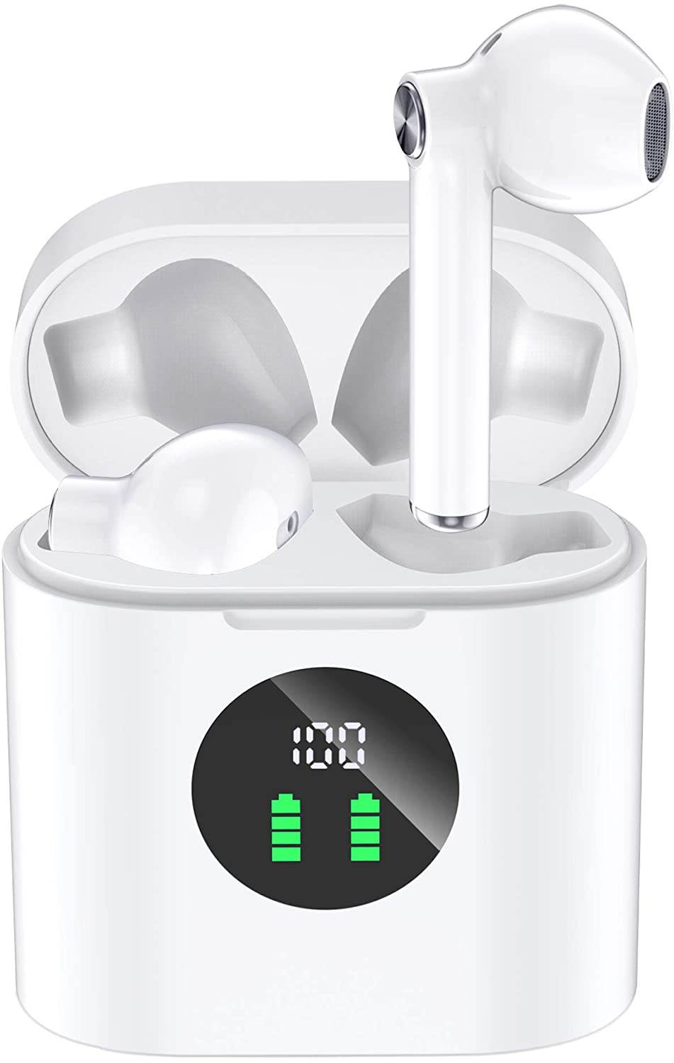 MIFA True Wireless Earbuds, TWS Bluetooth Headphones Stereo Sound Earphones, 30H Playtime Wireless Charging Case & Power Display, Sweat Proof Dual Bluetooth 5.0 Headset with Built-in Mic for Sports