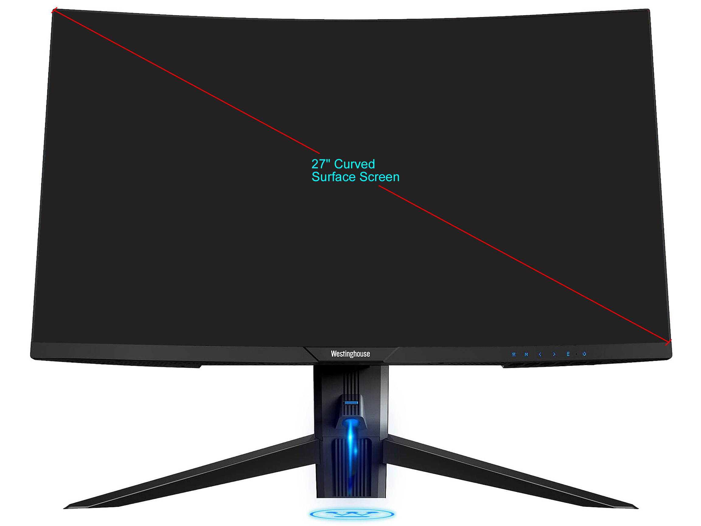 Westinghouse WC27PX9019 27" Full HD 1920 x 1080 144Hz 2xHDMI DisplayPort AMD FreeSync Technology Flicker-Free USB 3.0 Hub Low Blue Light Eye Care Widescreen Backlit LED Curved Gaming Monitor