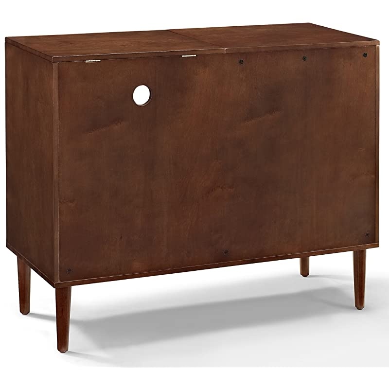 Everett Mid-Century Modern Media Console, Mahogany