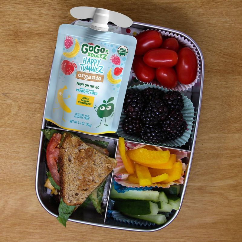 GoGo SqueeZ Happy TummieZ Organic Apple Banana Strawberry - 12.8oz/4ct