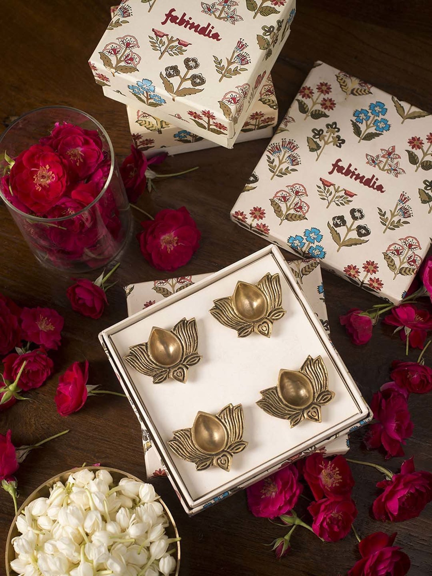 eCraftIndia Golden Handcrafted Engraved Palm Buddha Decorative Showpiece