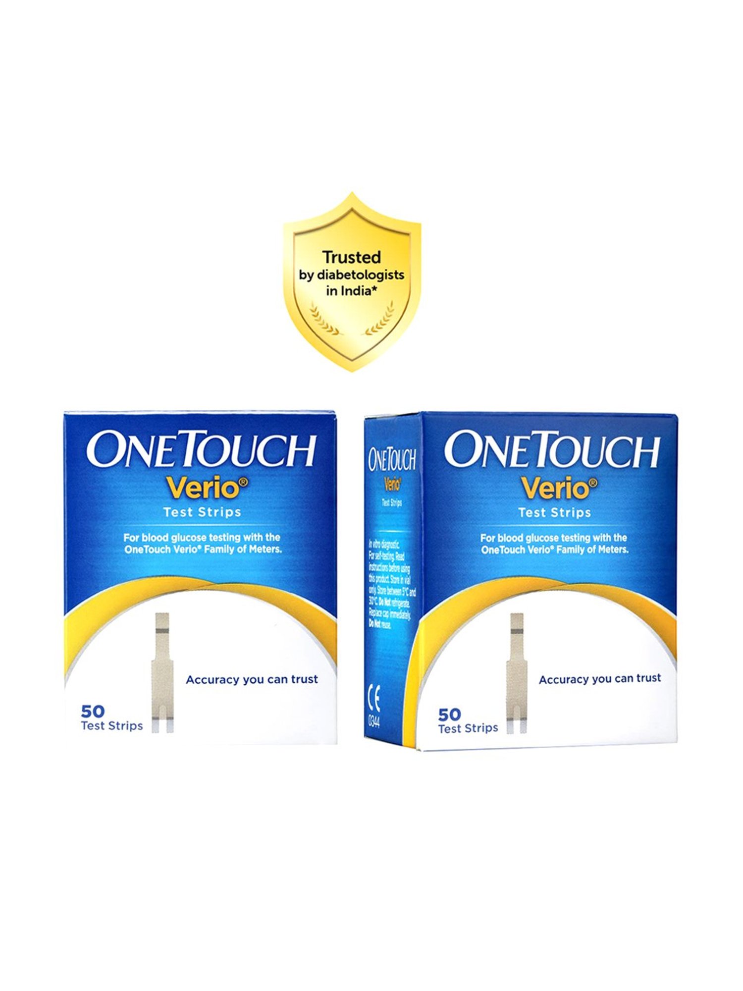 OneTouch Verio Test Strips |2 Packs of 50 Strips each (total 100 Strips)