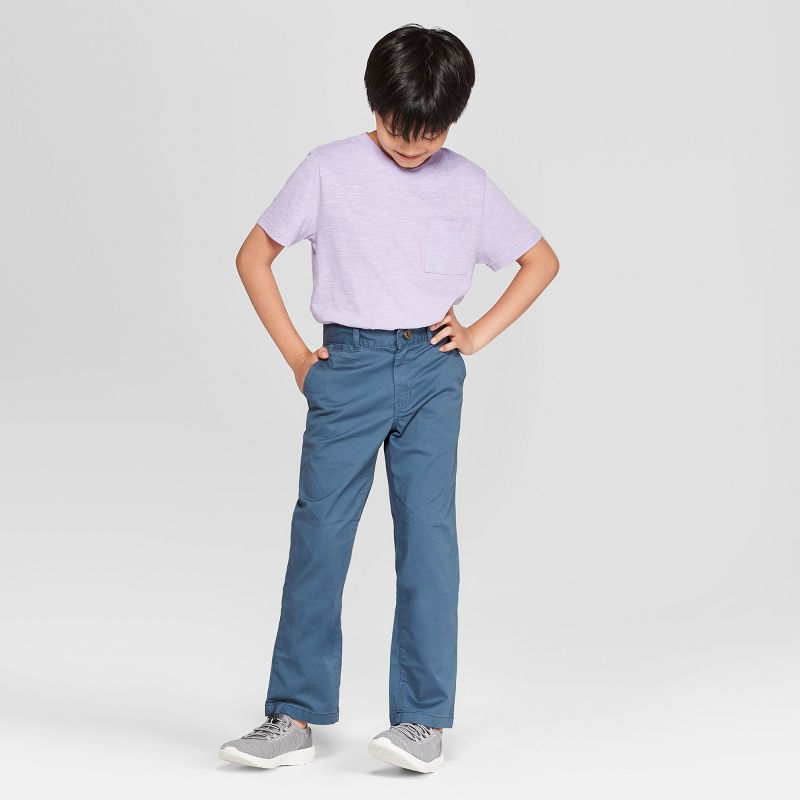 Boys' Chino Pants - Cat & Jack™ Dark Blue 6