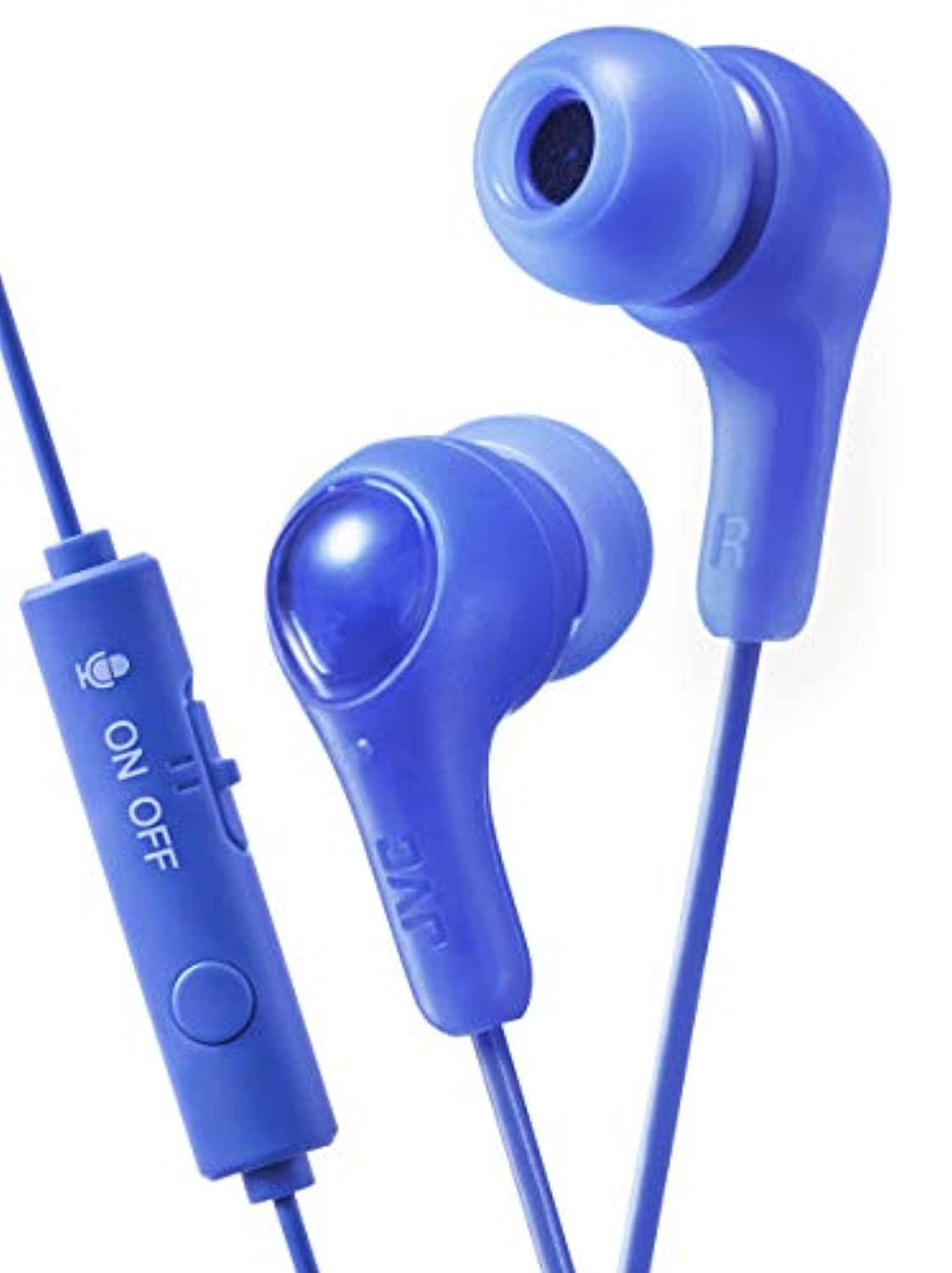 JVC HAFX7GA Gumy Gamer Earbuds with Microphone (Blue)