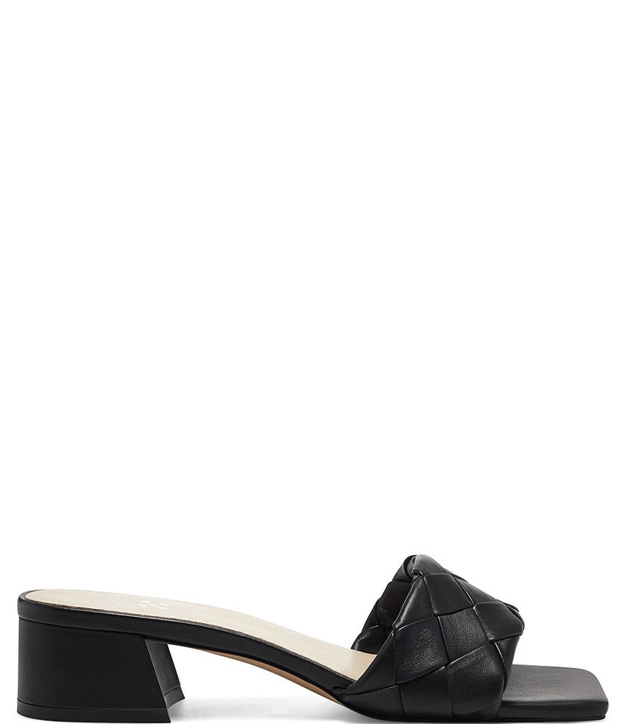 Vince Camuto Semtera Woven Strap Block Heel Square Toe Slides