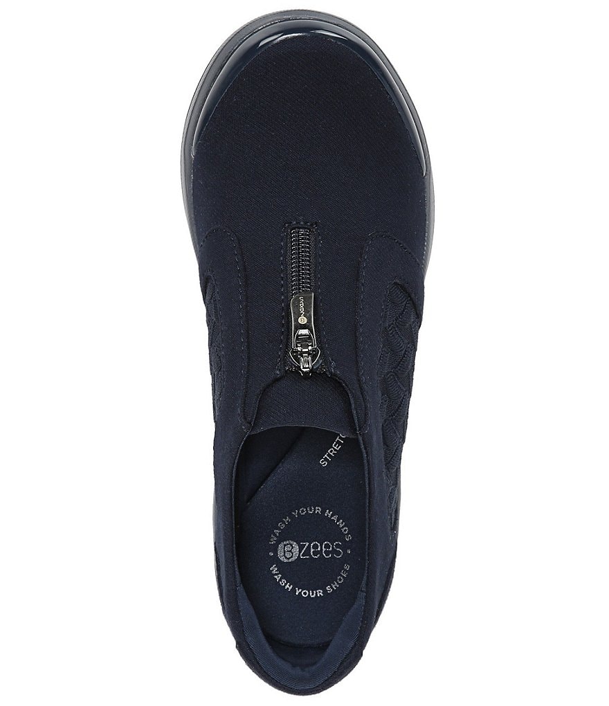 Bzees Florence Center Front Zip Slip-On Washable Sneakers