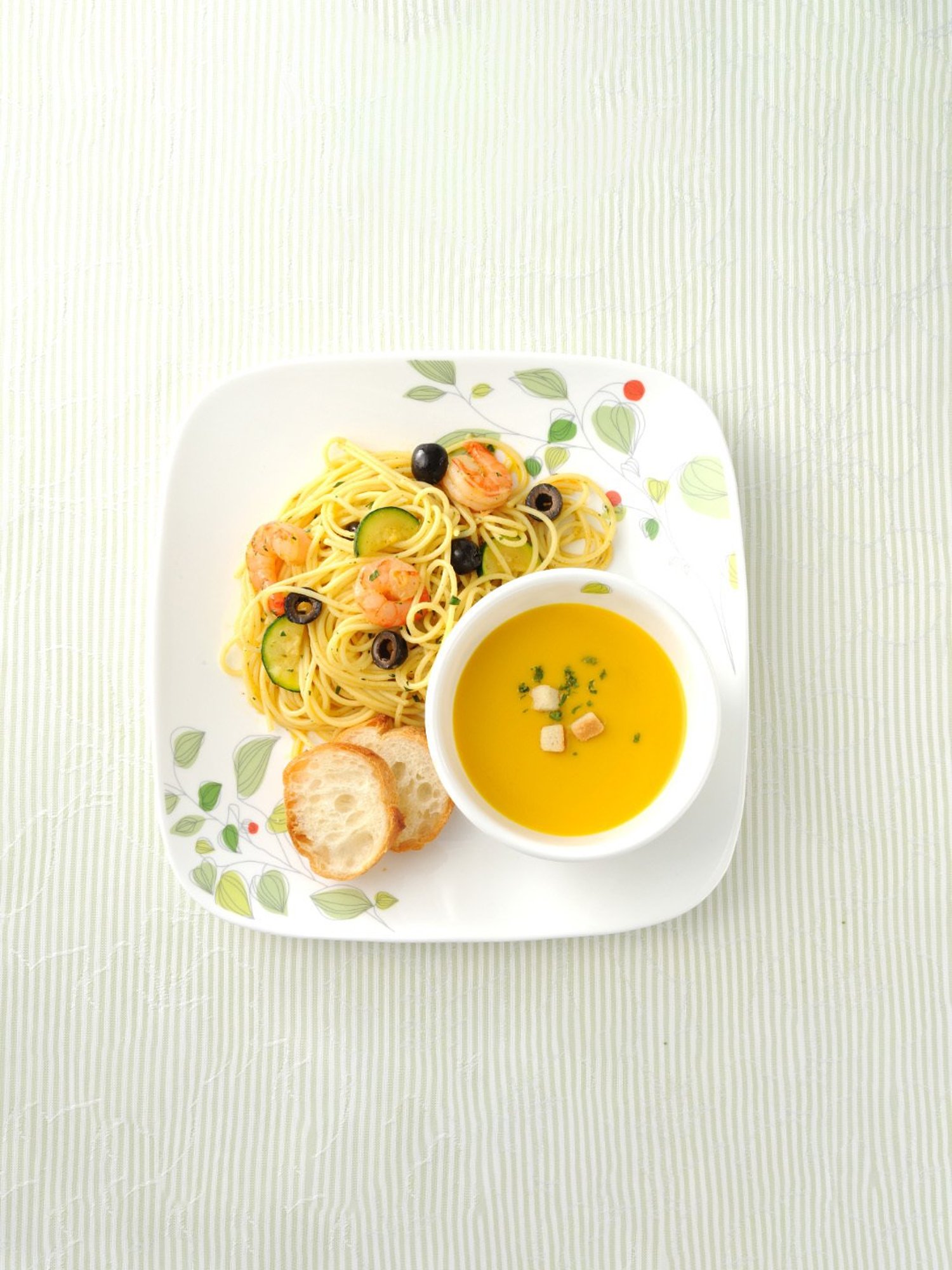 Corelle Asia Green Breeze 17cm Square Round Small Plate Pack of 6