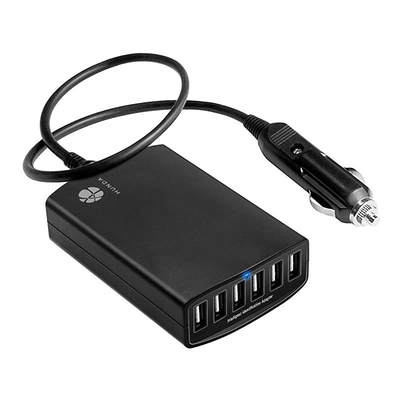 6Ports USB Car Charger Adapter Multiple USB Car Charging Station Car USB Splitter Charge iPhone iPad Android Phones Tablets Charge up to 6 USB Devices Simultaneously on The Road