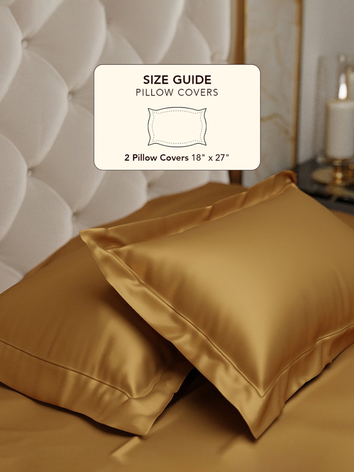 Stoa Paris Day Night Gold Eternal Glow 300 TC Polyester Pillow Cover - Set of 2