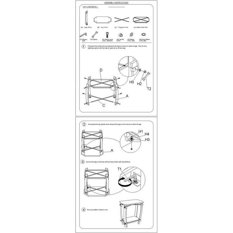 24" Retro Rectangular Wooden End Side Accent Table with Bottom Shelf Brown - The Urban Port