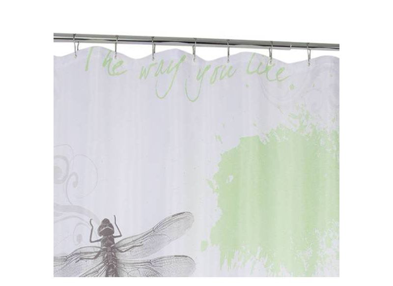 Dragonfly Shower Curtain Green/Gray - Moda at Home