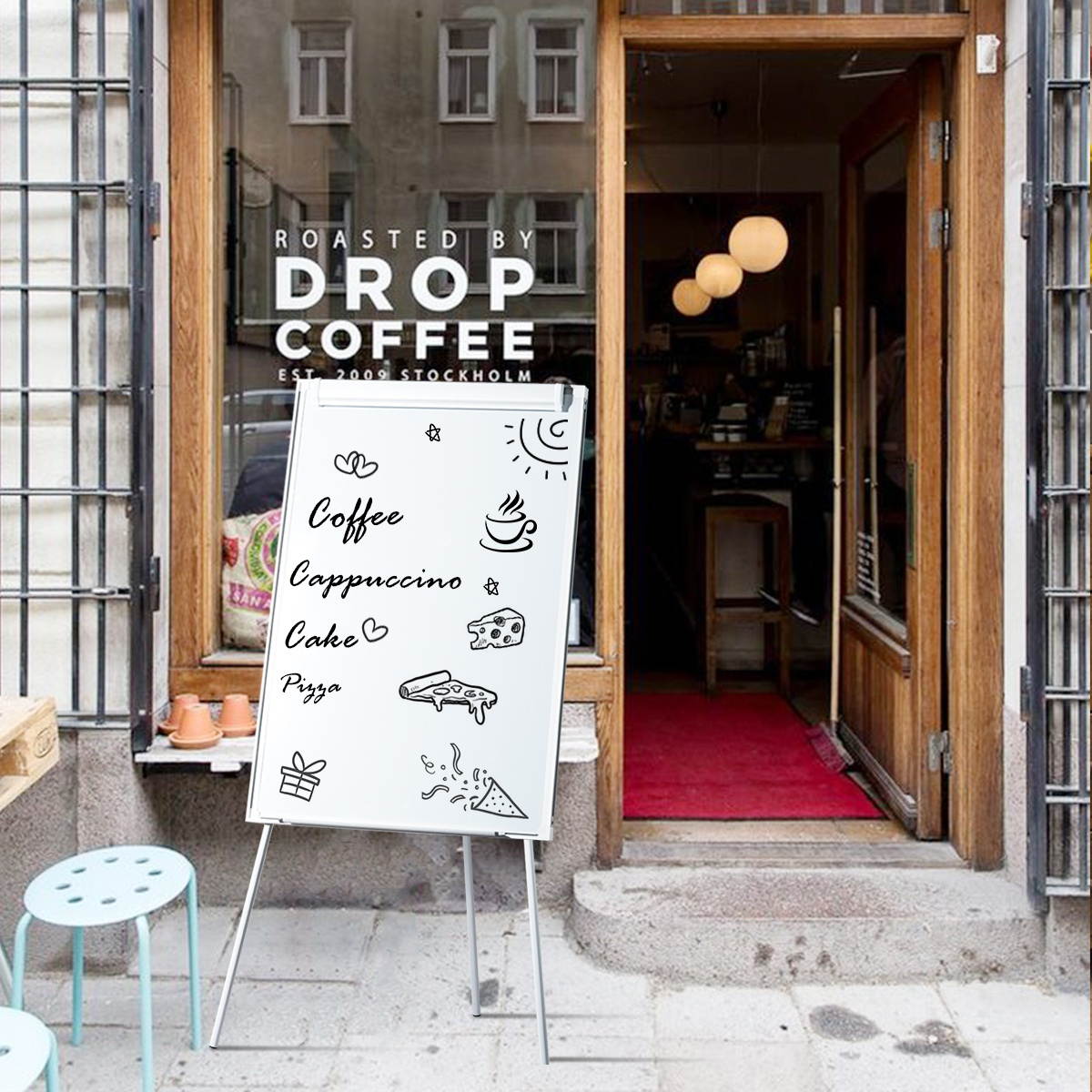 40''x 28''White Board Tripod Easel Magnetic Flipchart Dry Erase Height Adjustable