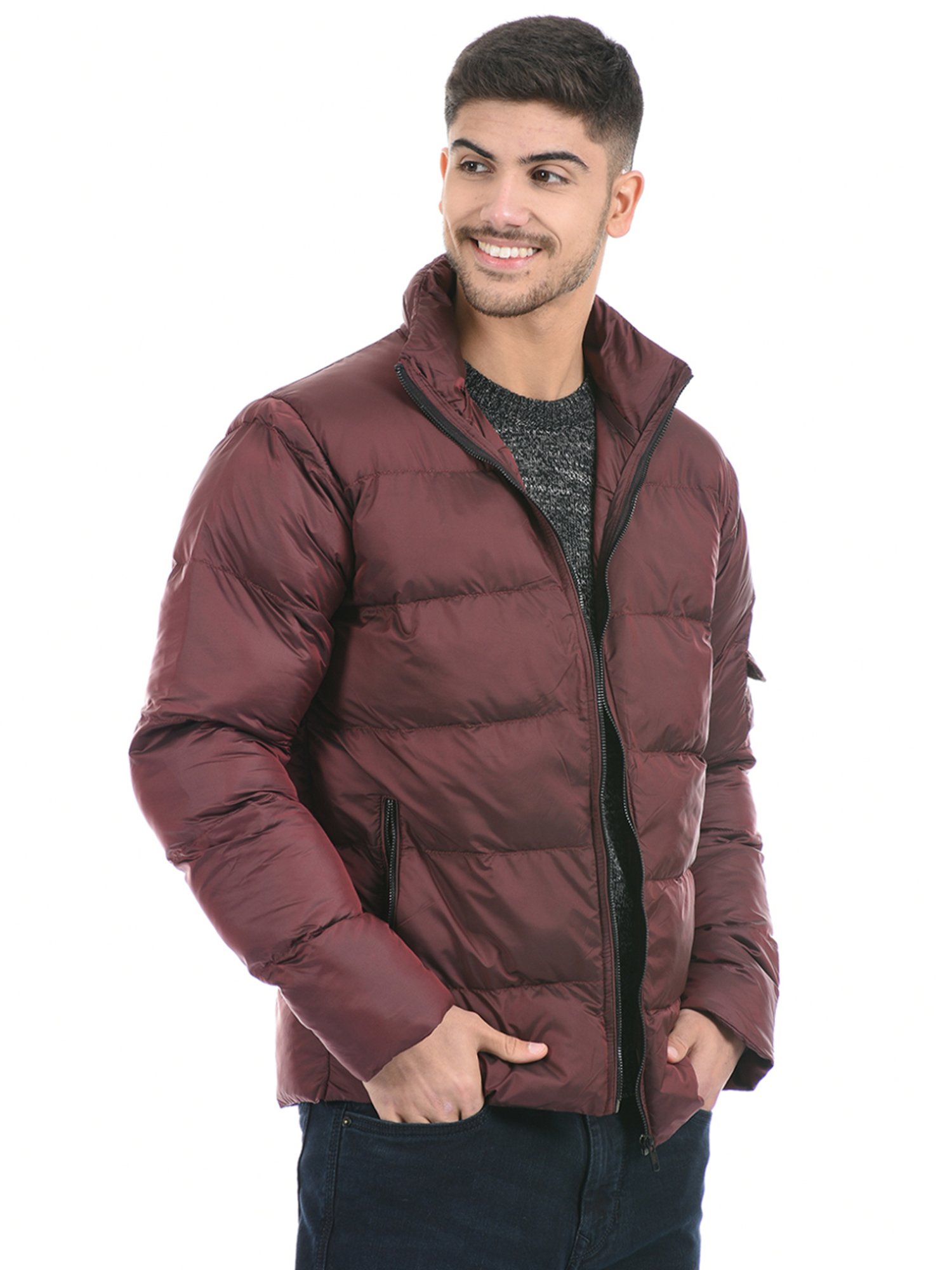 London Fog Purple Regular Fit Quilted Quilted Jacket