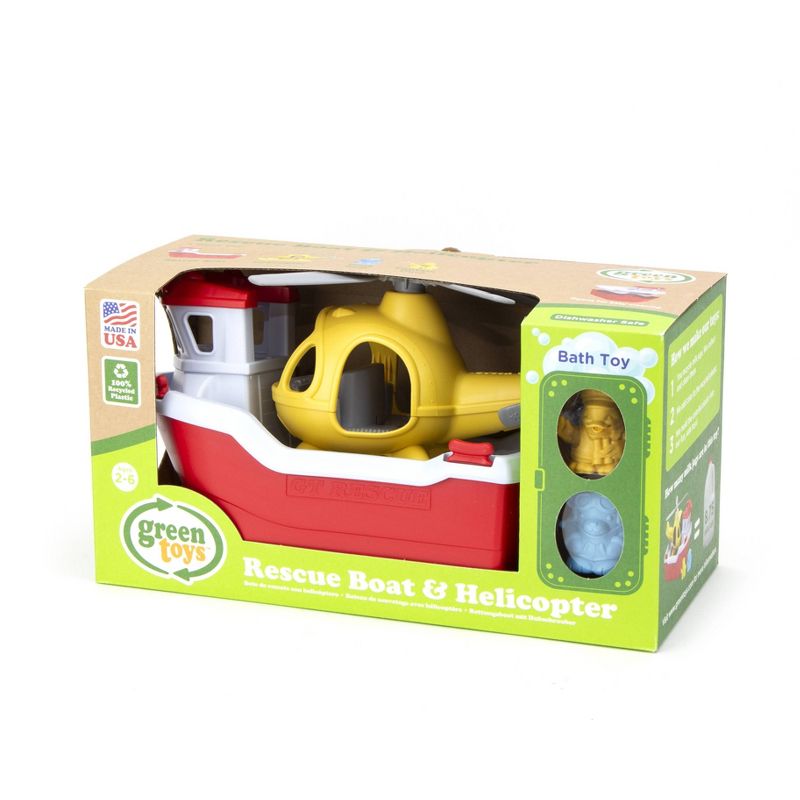 Green Toys Rescue Boat & Helicopter