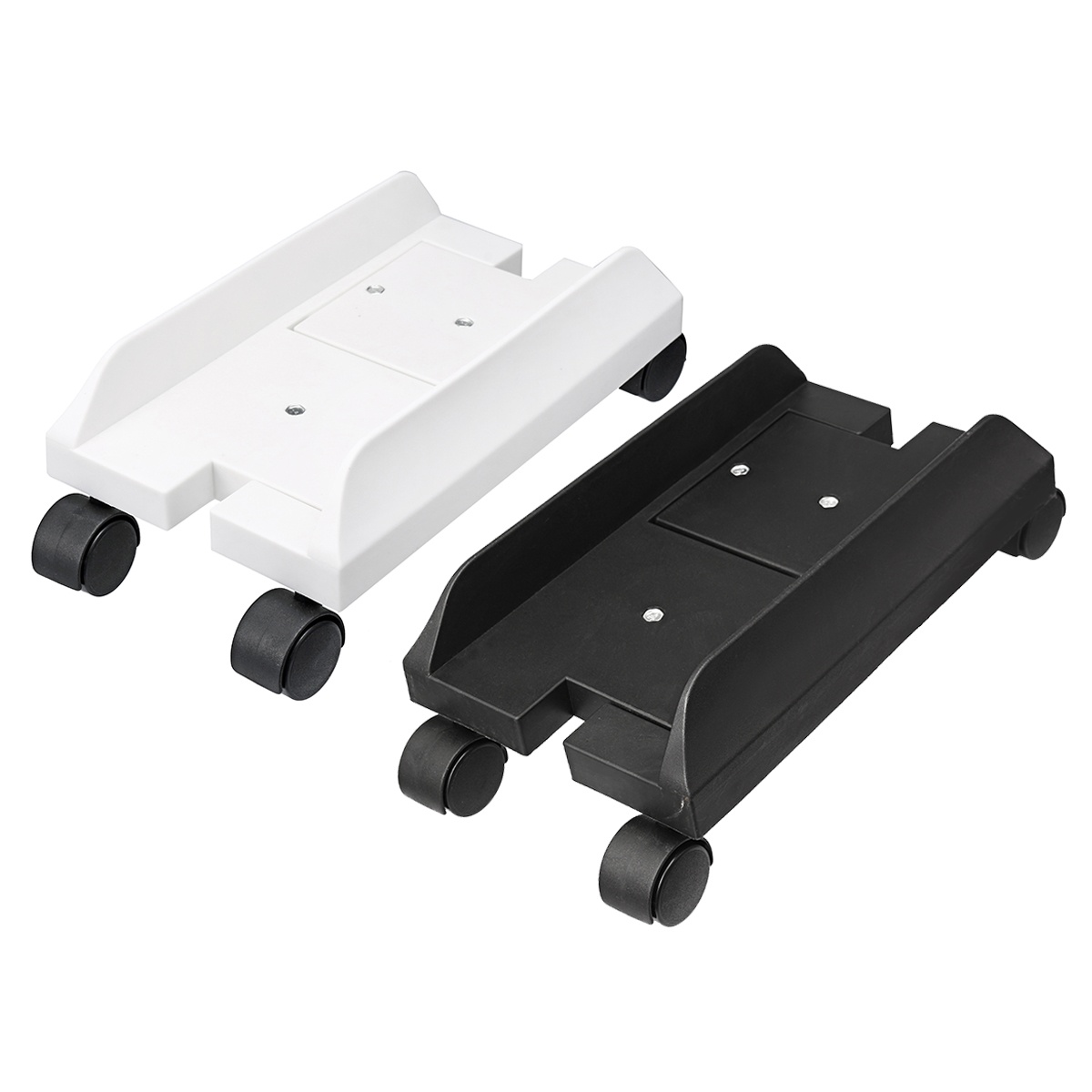 PC Case Desktop CPU Stand Computer Case Holder Computer Tower Adjustable Rolling Wheels Black