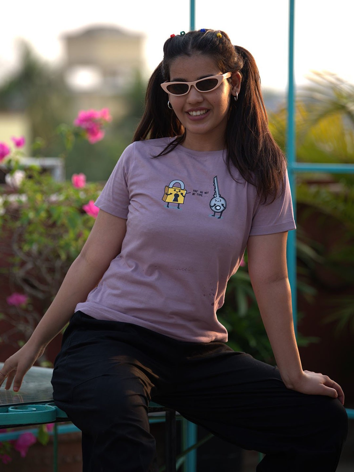 TeenTrums Girls Lilac Printed T-Shirt