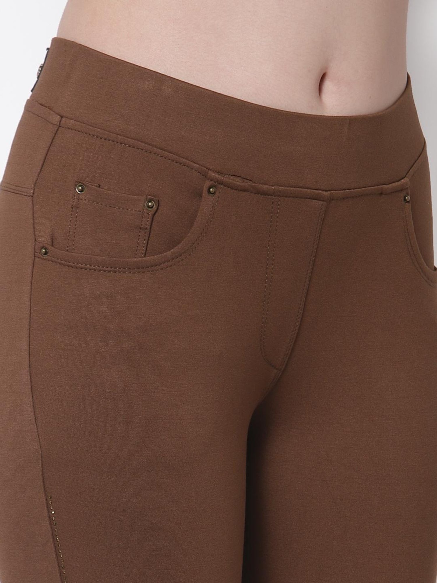 Westwood Brown Embellished Jeggings