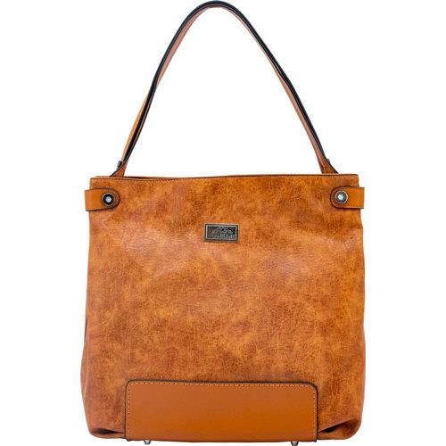 Cameleon Lynx Shoulder Handbag with Concealed Carry Compartment, Tan Vegan