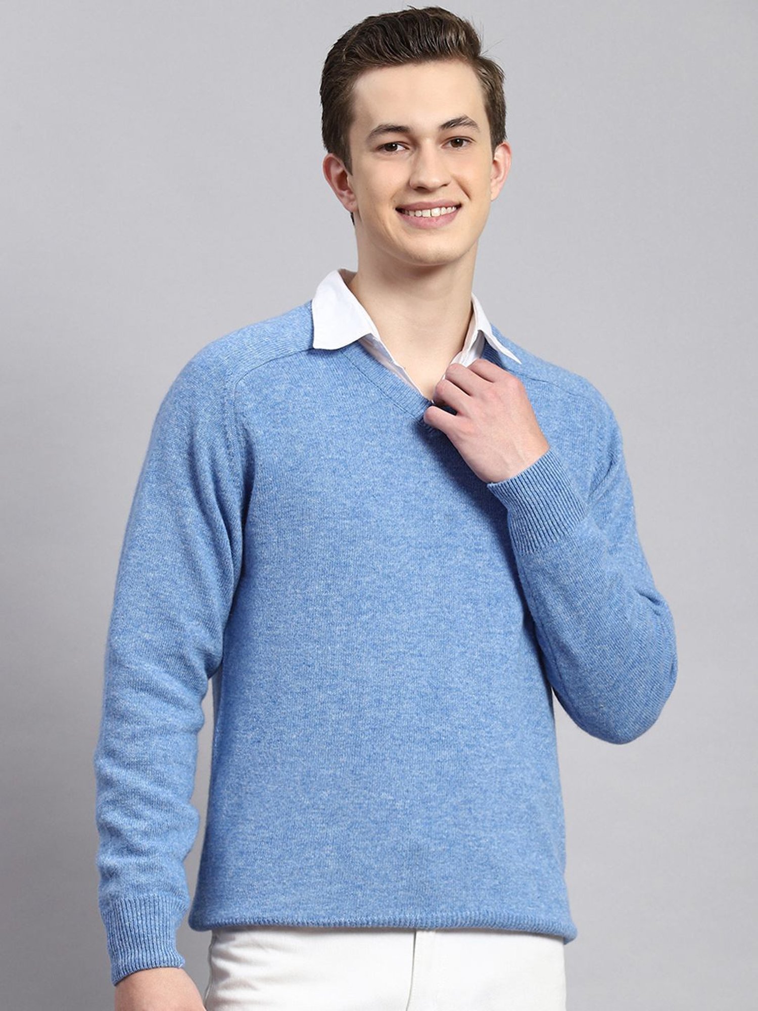 Monte Carlo Blue Regular Fit Sweater