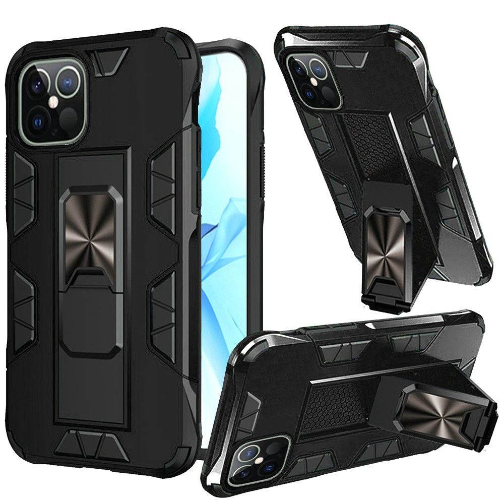 For  iPhone 12/Pro/Max/Mini 5G Rubber Hard Magnetic Kickstand Ring Case