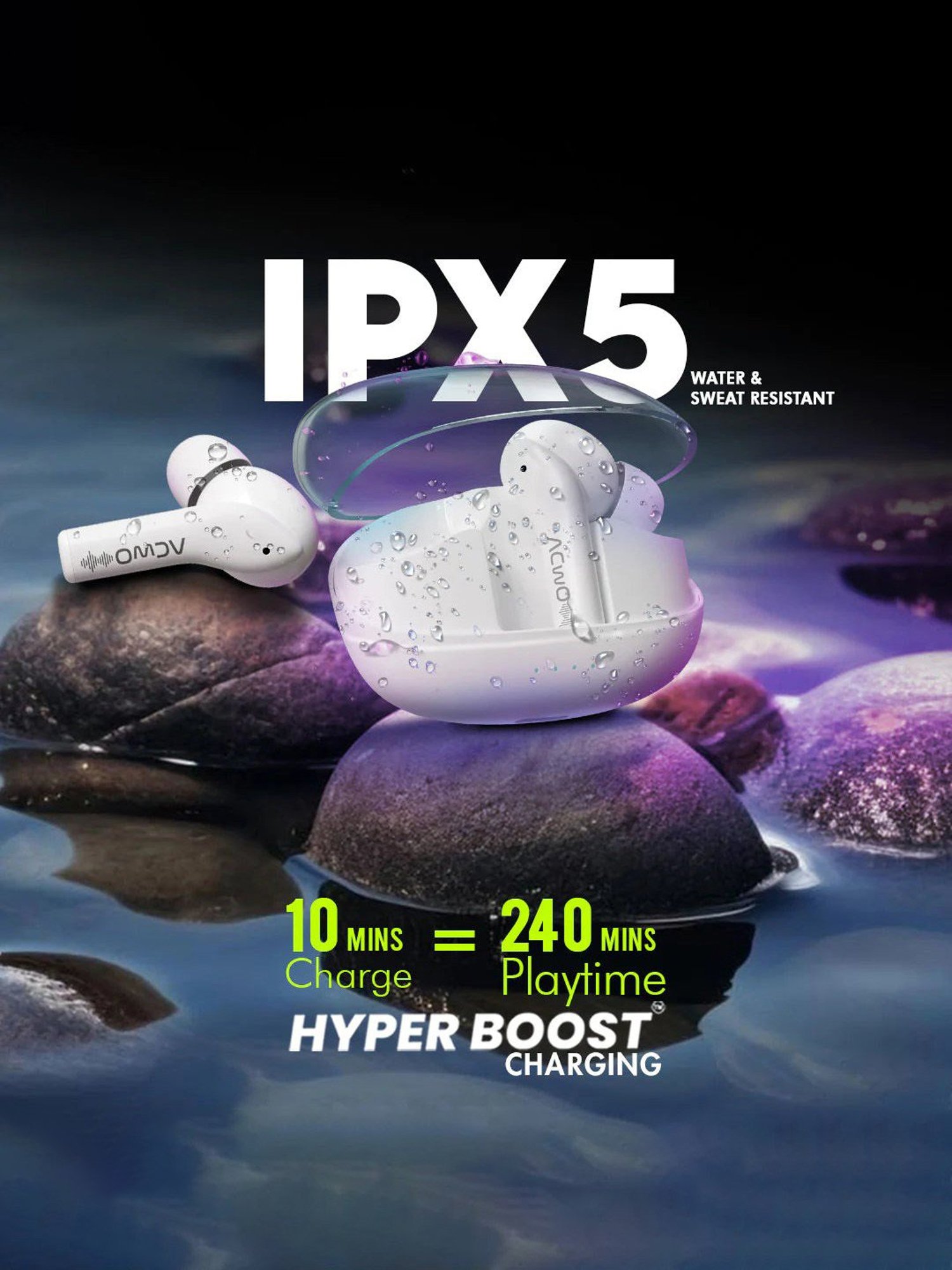 ACwO DwOTS 535 In Ear BT Earbuds with 35H Playtime & BasS BooM X Sound (Cotton White, True Wireless)