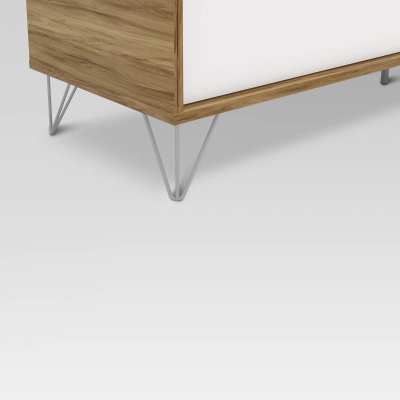 62" Tribecca Tv Stand Light Brown/White - Chique