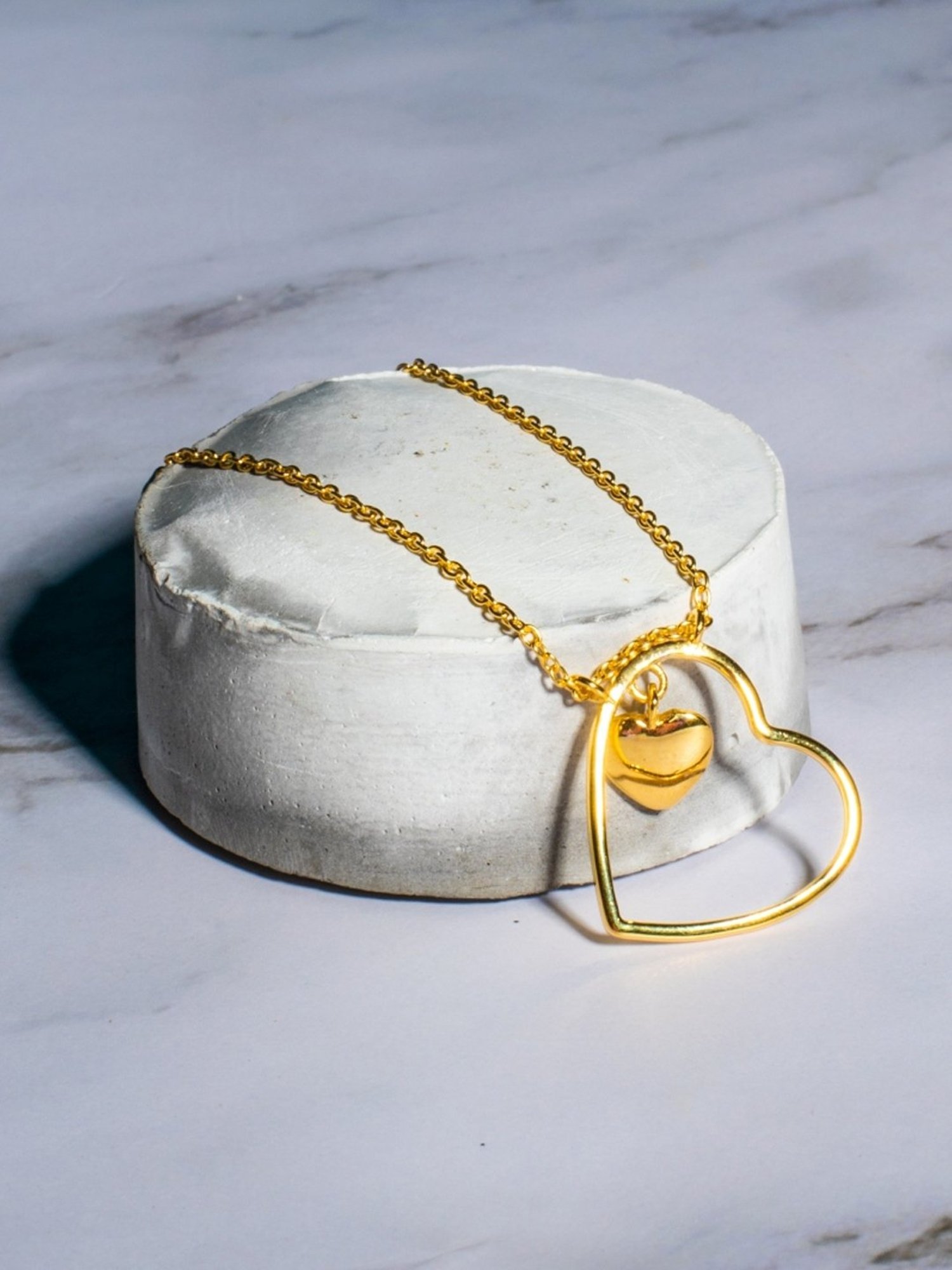 Palmonas Golden Beauty Of Hearts Vermeil Necklace for Women