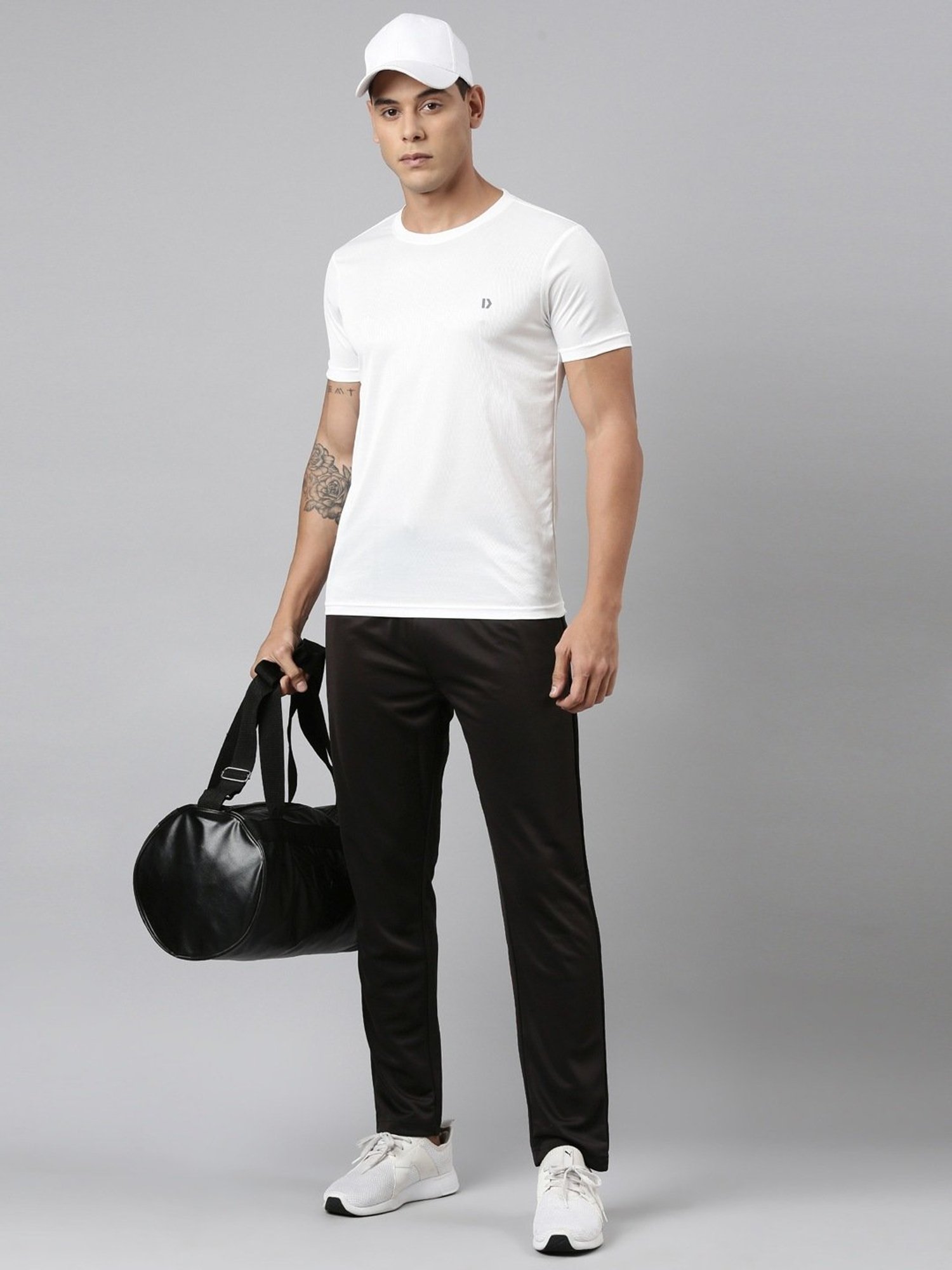 Dixcy Scott Originals Black Cotton Regular Fit Sports Trackpants