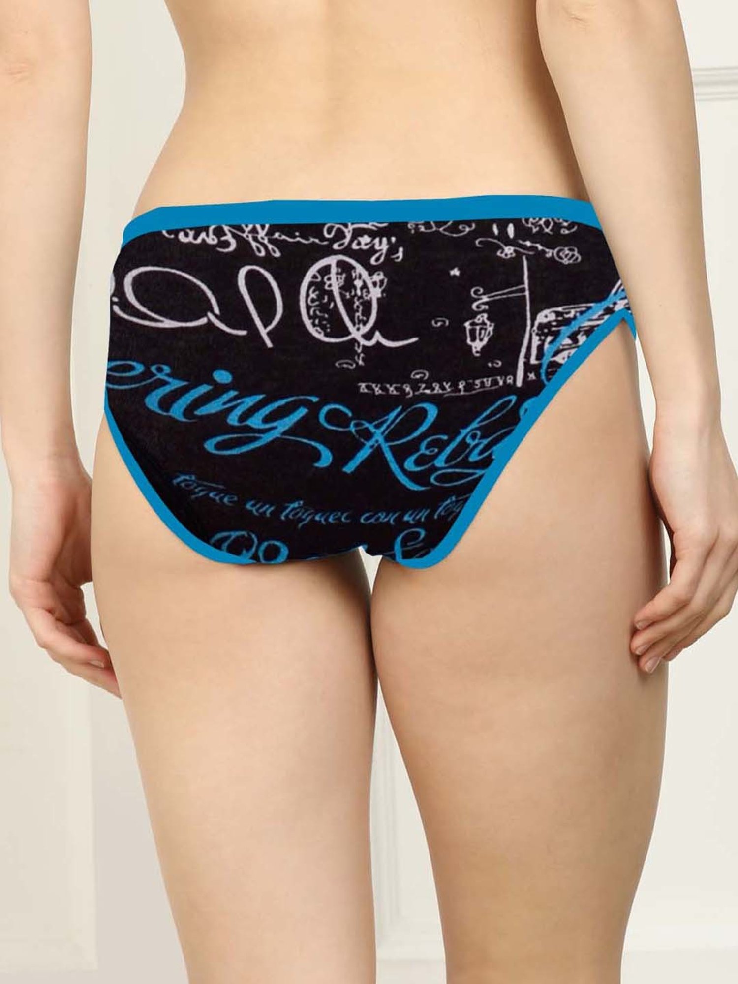 AROUSY Black & Green Printed Hipster Panties - Pack Of 6