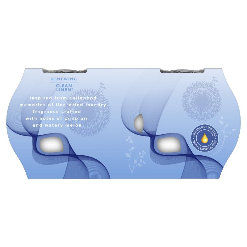 Glade Clean Linen Twin Candle - 2pk/6.8oz